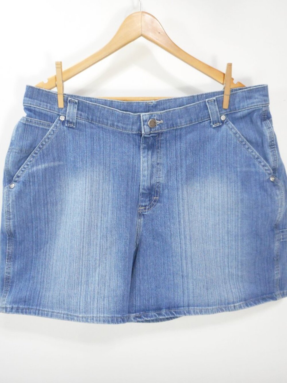 Vintage Riveted by Lee Women's 18W Denim Carpenter Shorts High Waist Y2K Hammer